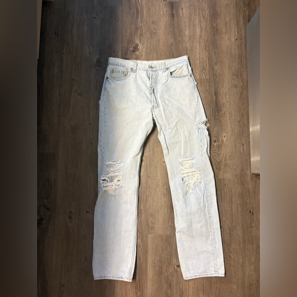 Levi's Light Blue Classic 501 Straight Jeans